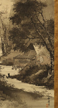 将图片加载到图库查看器，Suzuki Shonen (1848-1918) landscape of a private house,Taisho era, Japanese hanging scroll, kakejiku
