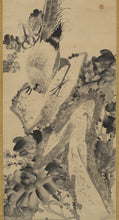 Load image into Gallery viewer, Tochi Sekikoku (1793-1853), Ink Painting of Peonies and a Golden Pheasant, Japanese hanging scroll, Late Edo period
