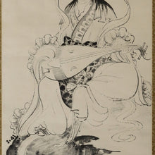 将图片加载到图库查看器，Oka Bunto (1876-1943), 弁財天 Benzai-ten, Sarasvati, Japanese hanging scroll
