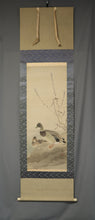 Afbeelding in Gallery-weergave laden, Kobayashi Gokyo (1871-1928),willow trees and ducks ,Japanese hanging scroll, kakejiku
