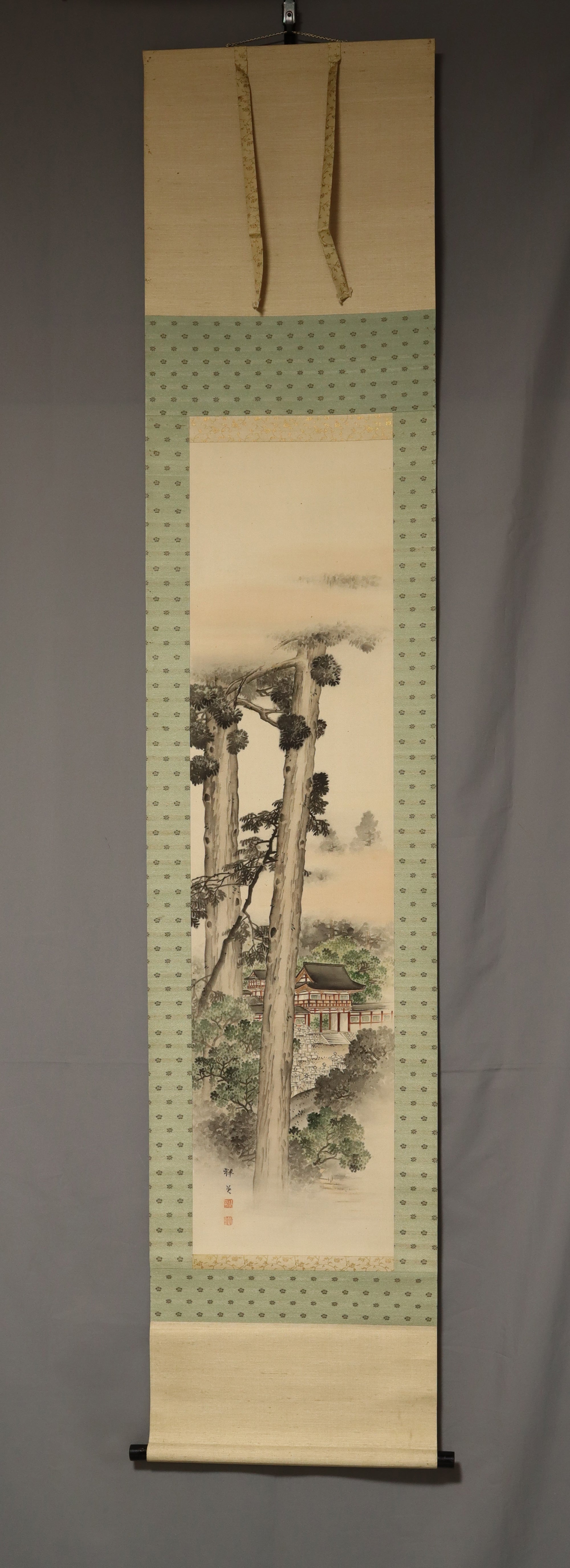 渡边的shoei（1873-？）“ kasuga taisha神社”纸盒，加利福尼亚州1920-30S（Taisho/Showa）