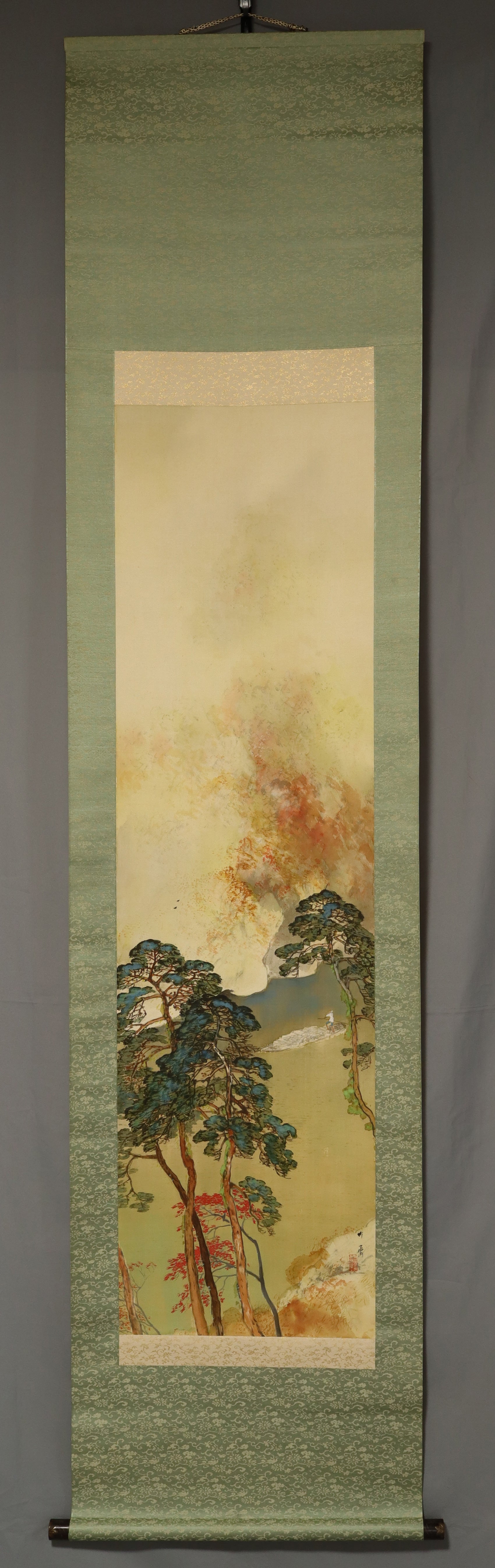 Yamashita Chikusai（1885-1973） - “秋季的Rankyo（Oigawa河的山峡谷）”Shōwa时期（1926-1989）