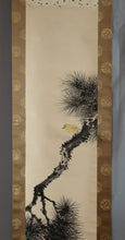 Load image into Gallery viewer, Imao Keinen(1845-1924) &quot;Old Pine Tree and Small Bird&quot; Meiji-Taisho era
