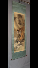 Load image into Gallery viewer, Takano Ryodo (?-?) &quot;A fierce tiger roars in the valley in stormy weather&quot; Showa era
