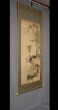 Lade das Bild in den Galerie-Viewer, Himejima Chikugai (1840-1928) &quot;Shikunshi (Orchidee, Bambus, Chrysantheme und Pflaume) und kleine Vögel.&quot; Meiji-Taisho-Ära
