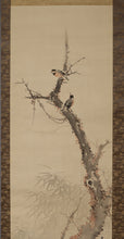 Charger l&#39;image dans la galerie, Imao Keinen (1845-1924) &quot;Old Trees, Red Ivy et Small Birds&quot; Meiji-Taisho Era
