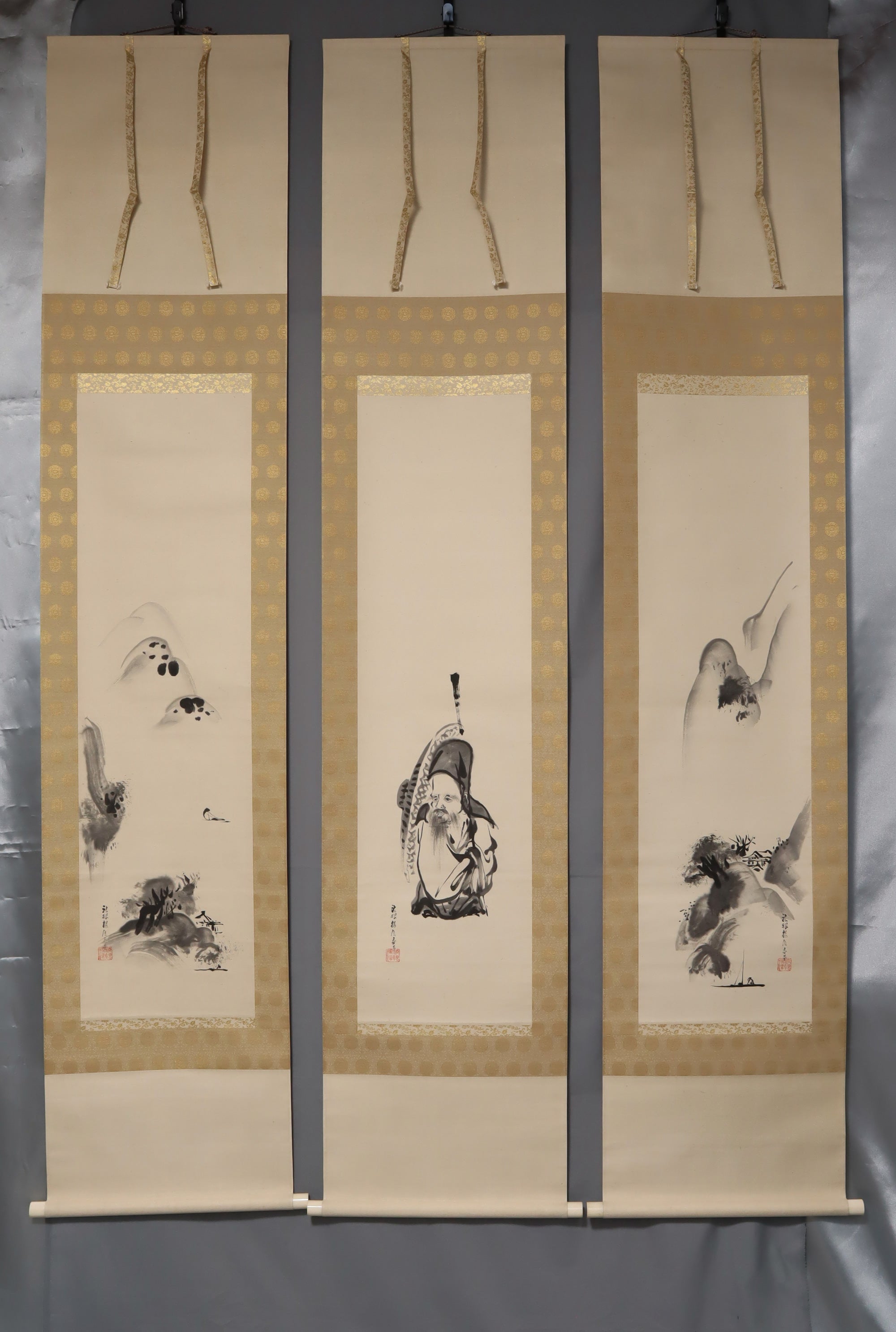 Kano Tanshin（Morimichi）（1785-1836）“ Fukurokuju and Landscape”中江户时代