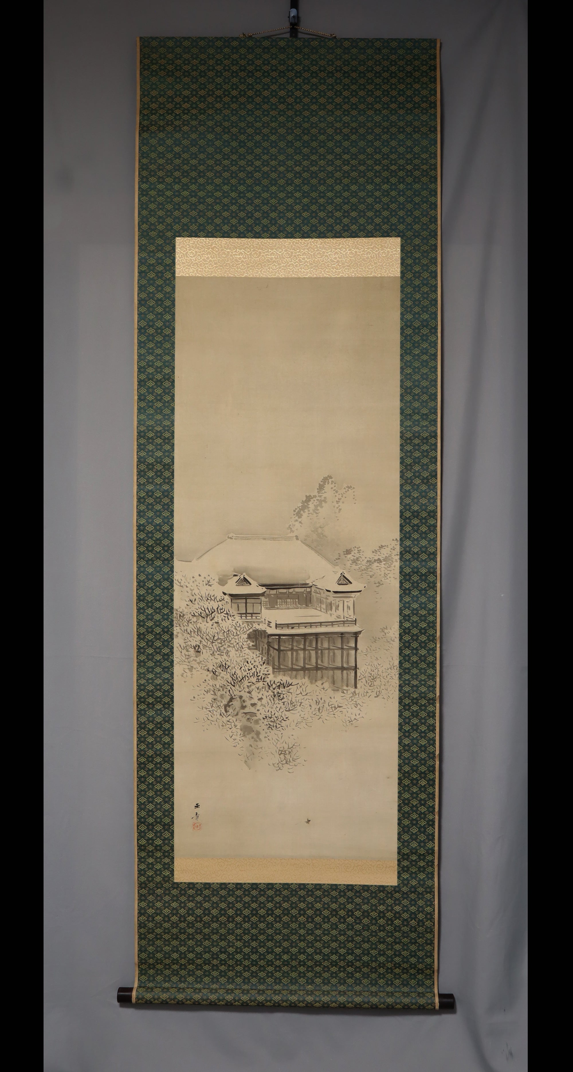 川田Gyokusho（1842-1913）“雪中的kiyomizu寺”明治时代