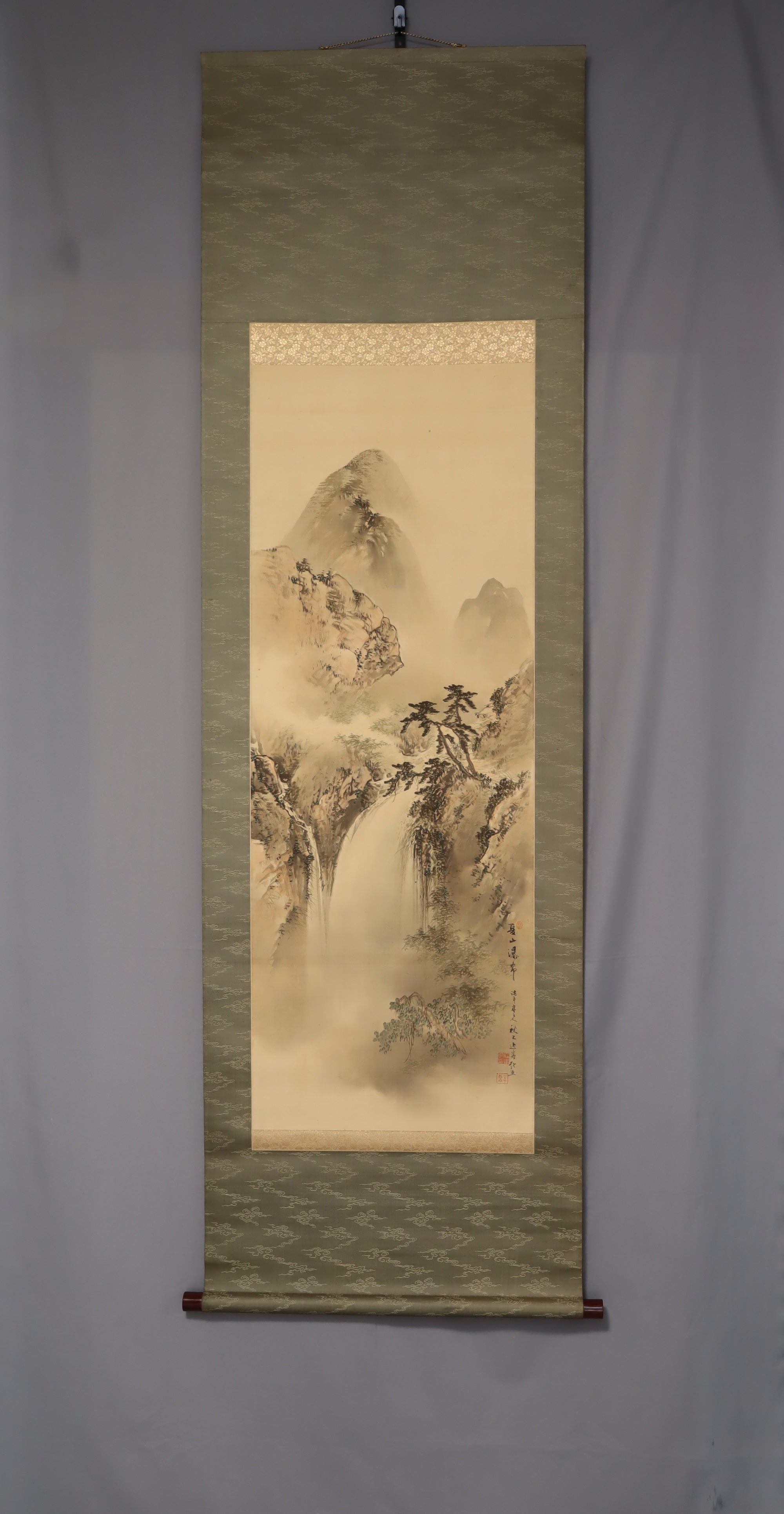 Okutani Shuseki（1871-1936）“夏季山脉的瀑布”明治时代