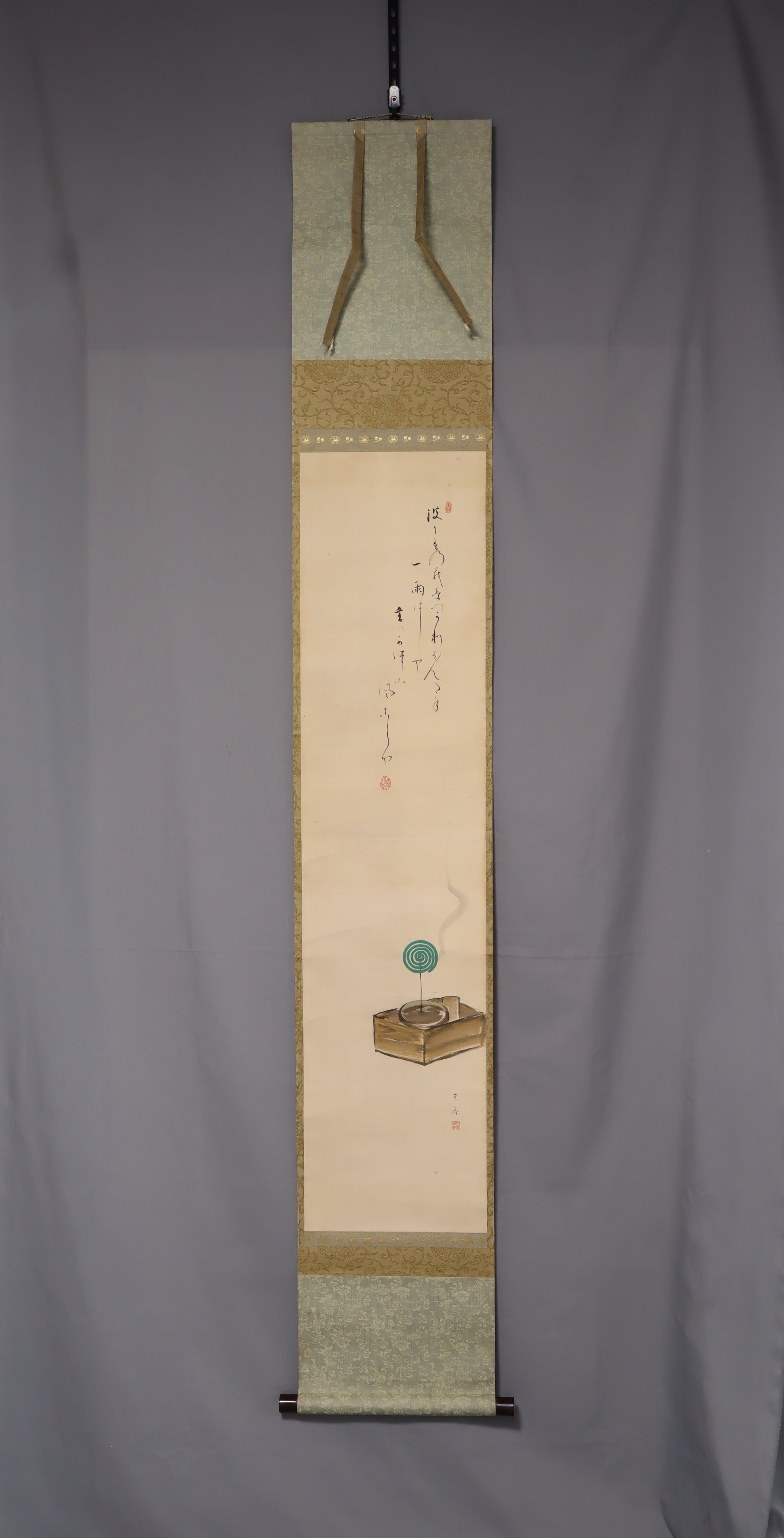 Kobori Tomoto（1864-1931）“ Tabako-bon” /ikeda terukata（1883-1921）”这首诗赞美这幅画” Meiji-Taisho时代，合作